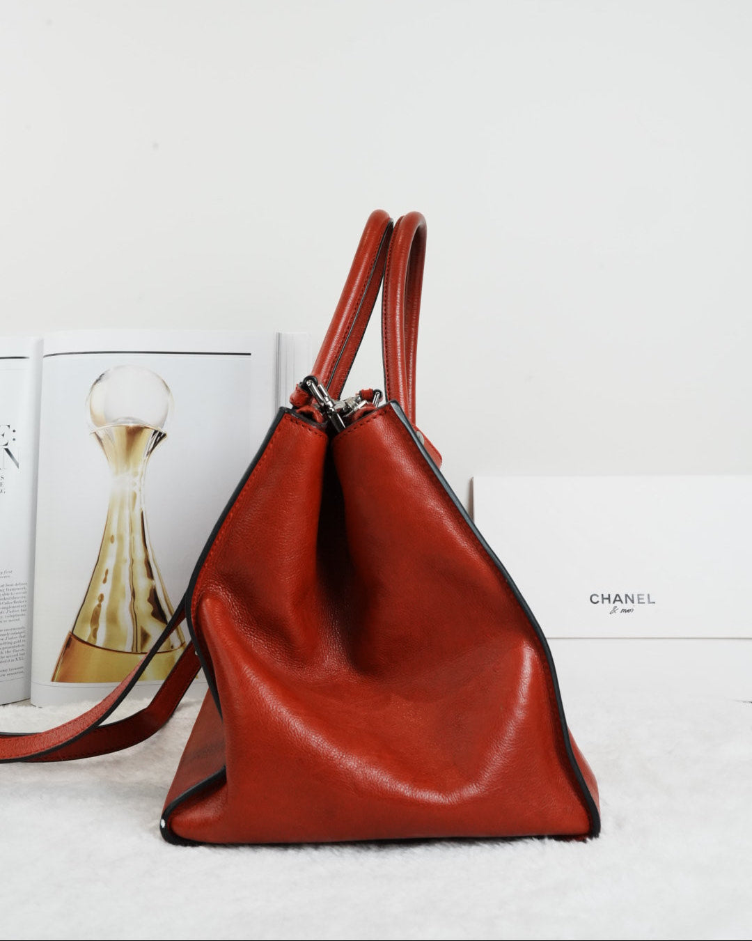 Glace Calf Twin Pocket Satchel