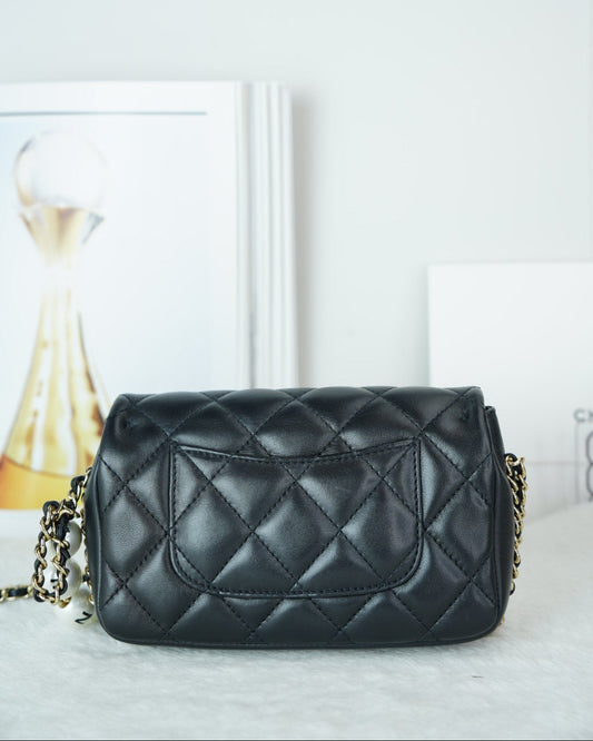 Pearl Chain Flap Bag