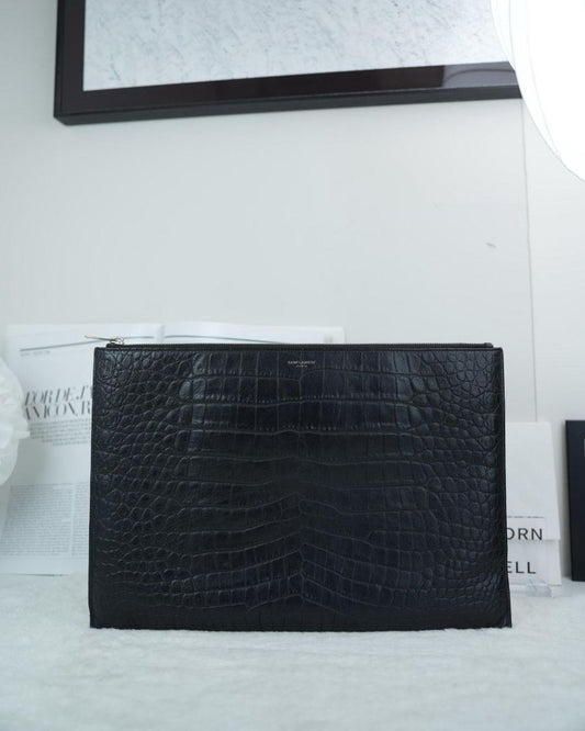 Black Croc Embossed