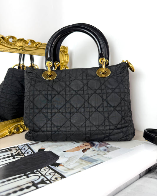 Cannage Quilted Nylon Lady Dior