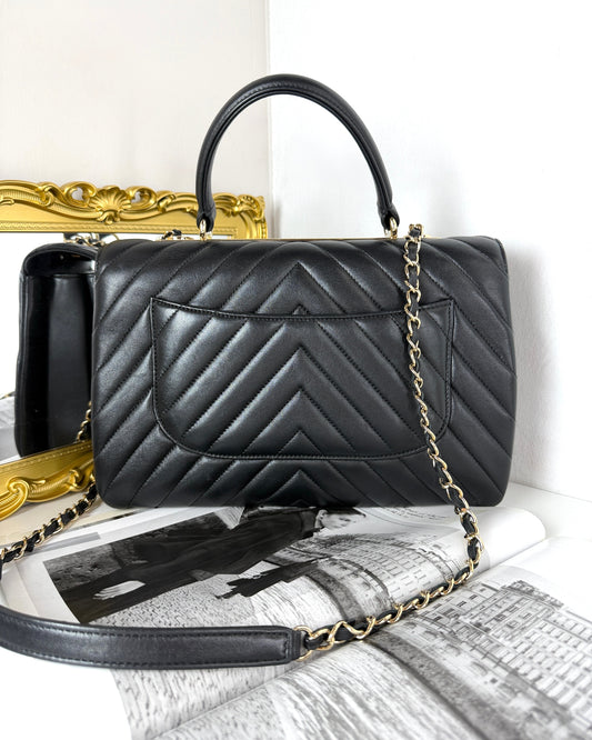Trendy CC Flap Bag with Top Handle