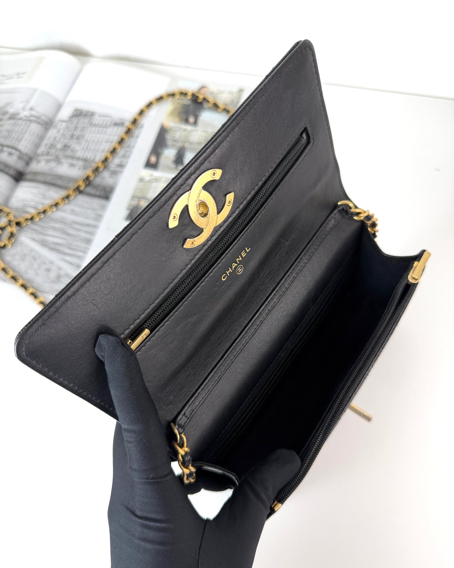 Caviar Quilted Camelia WOC