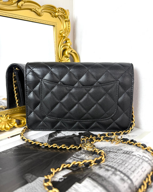 Caviar Quilted Camelia WOC
