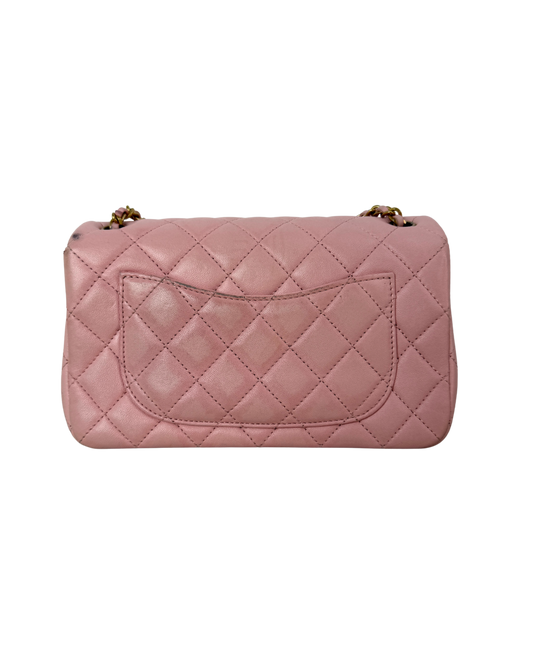 Mini Rectangular Flap Bag with Camelia Crush