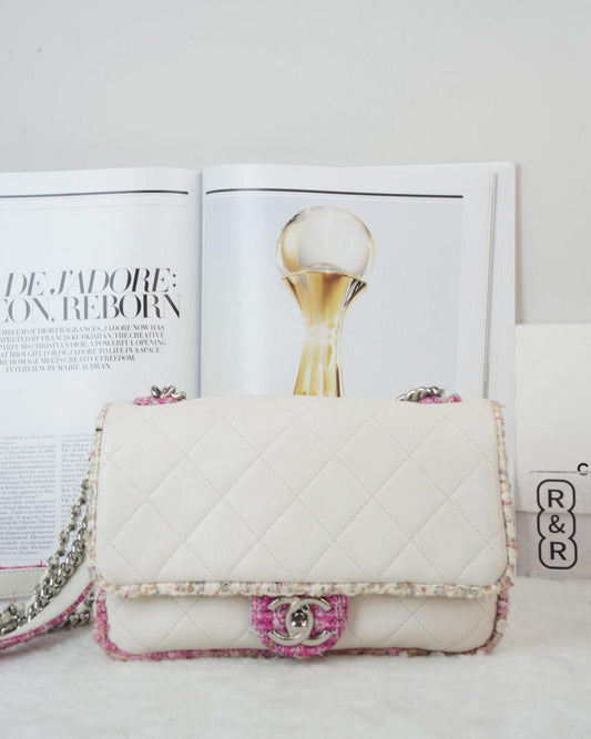 Tweed Elegant Trim Flap Bag