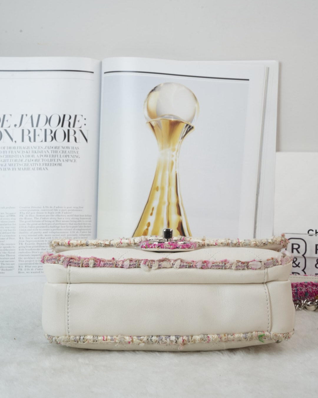 Tweed Elegant Trim Flap Bag