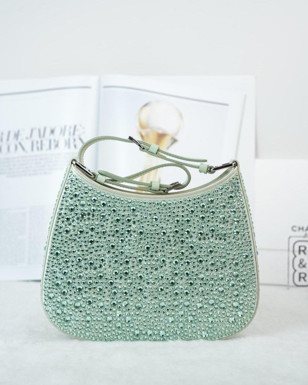 Cleo Satin Crystal Appliqué