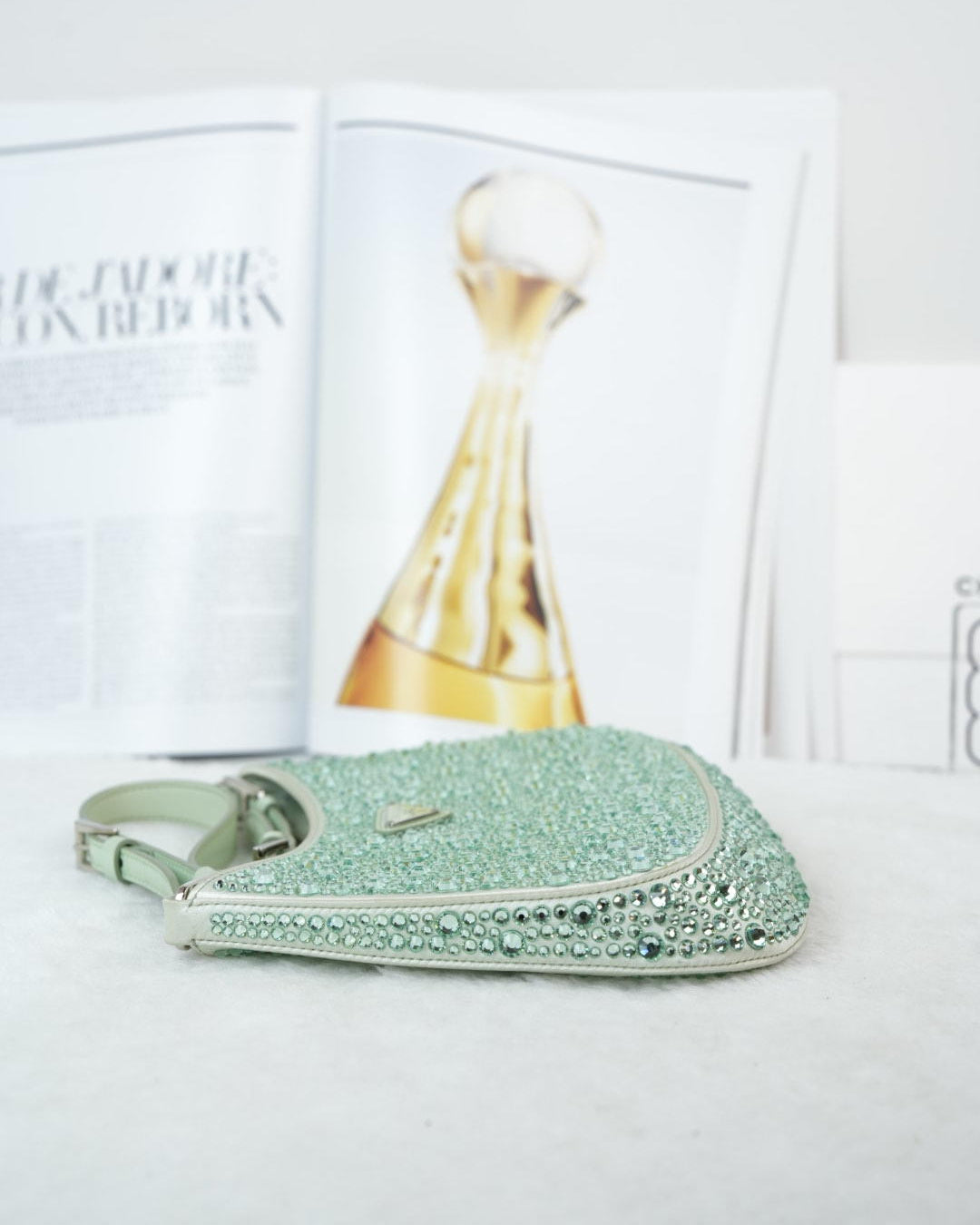 Cleo Satin Crystal Appliqué