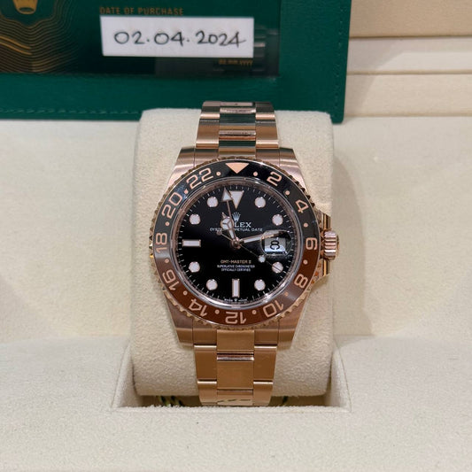 EDIT Rolex GMT-Master II Rootbeer 2024 40mm 126715CHNR 18k Everose Gold Oyster Bracelet