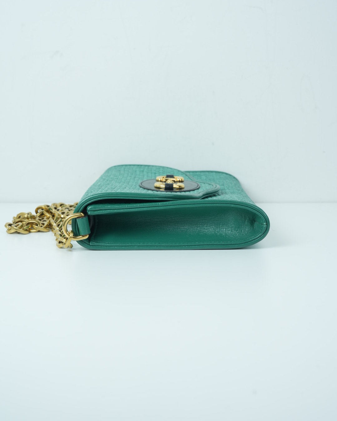 Horsebit 1955 Raffia Chain Bag
