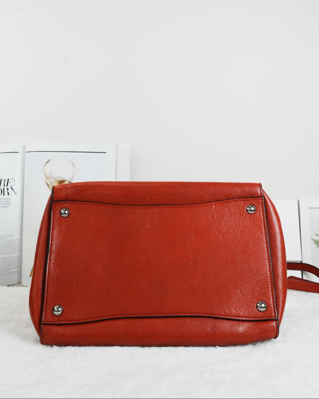 Glace Calf Twin Pocket Satchel