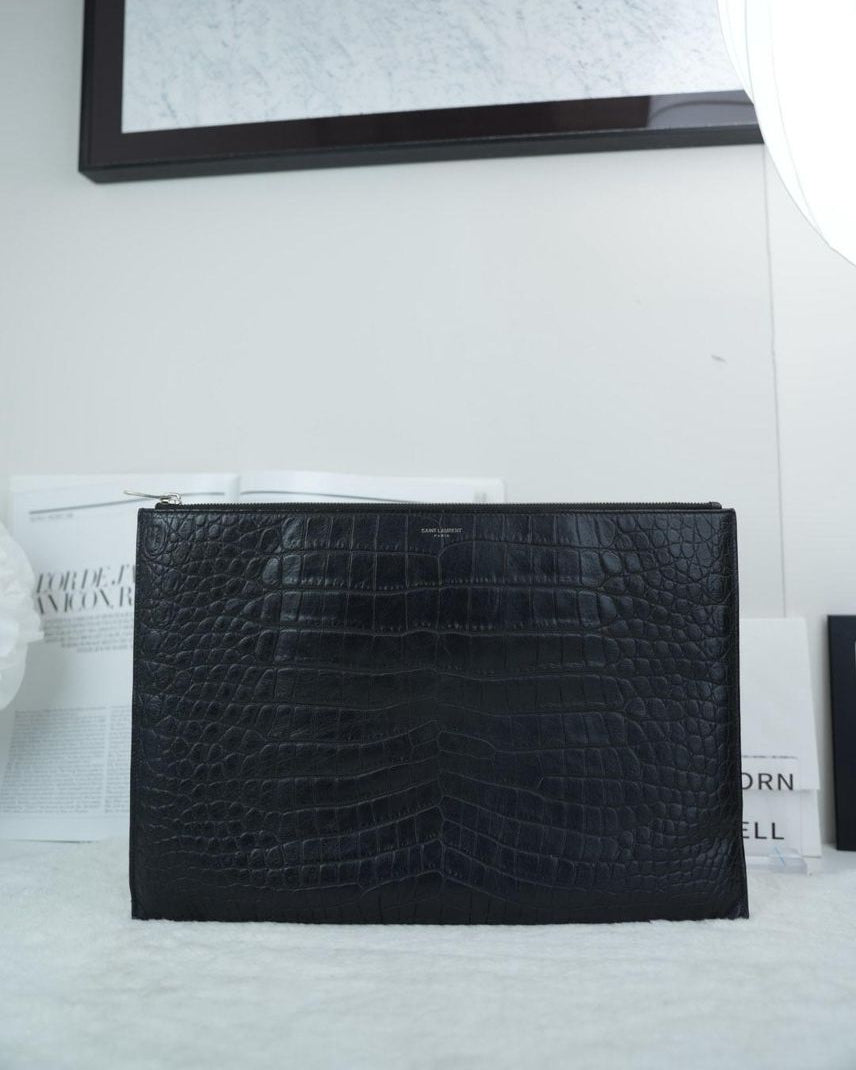 Black Croc Embossed