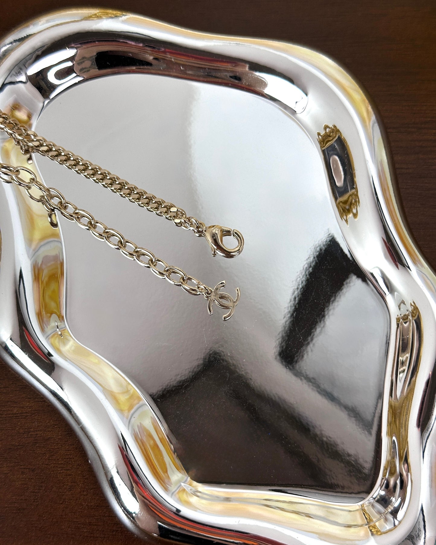 CC Flap Bag Pendant Pearl Necklace