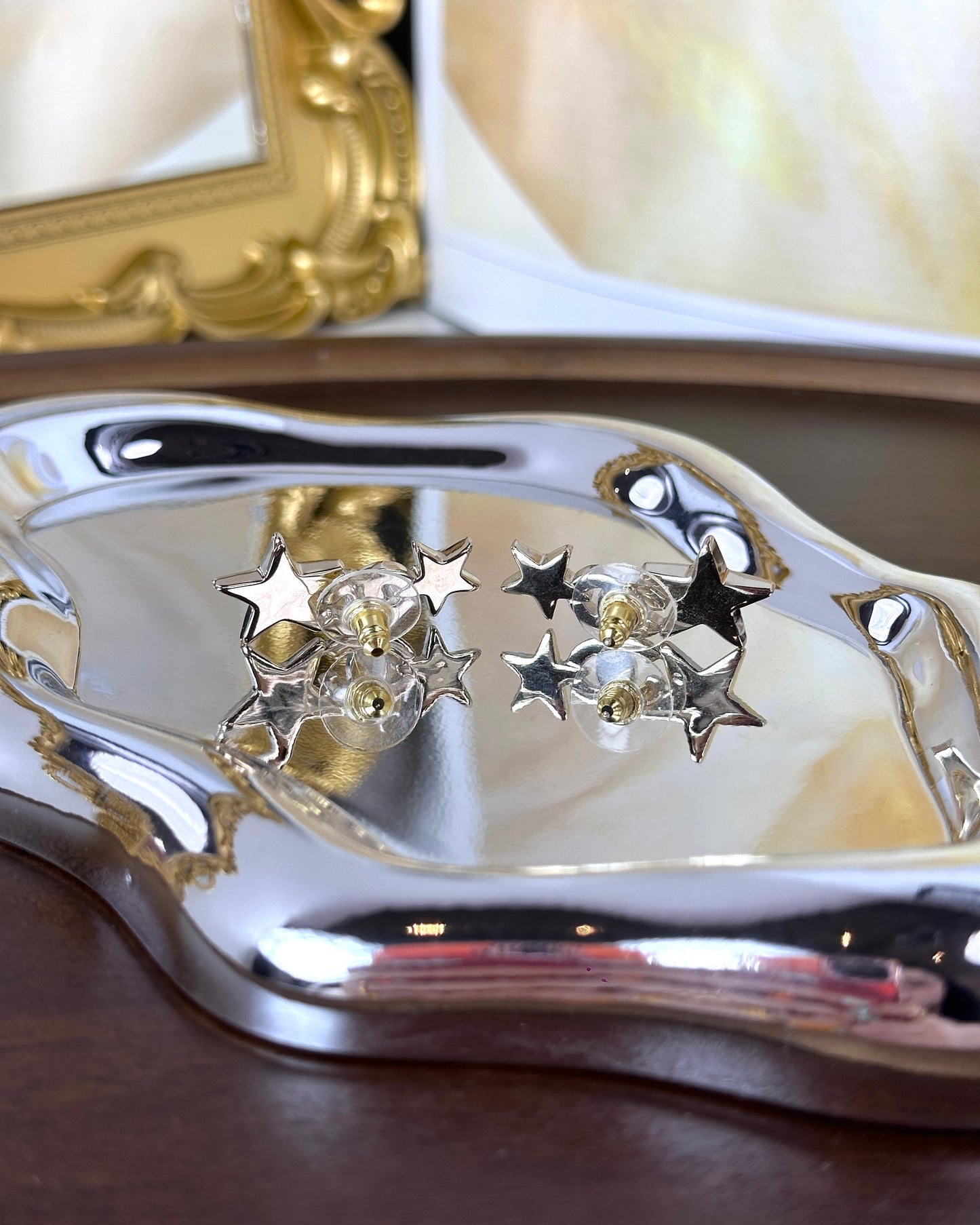 Crystal CC Logo Star Stud