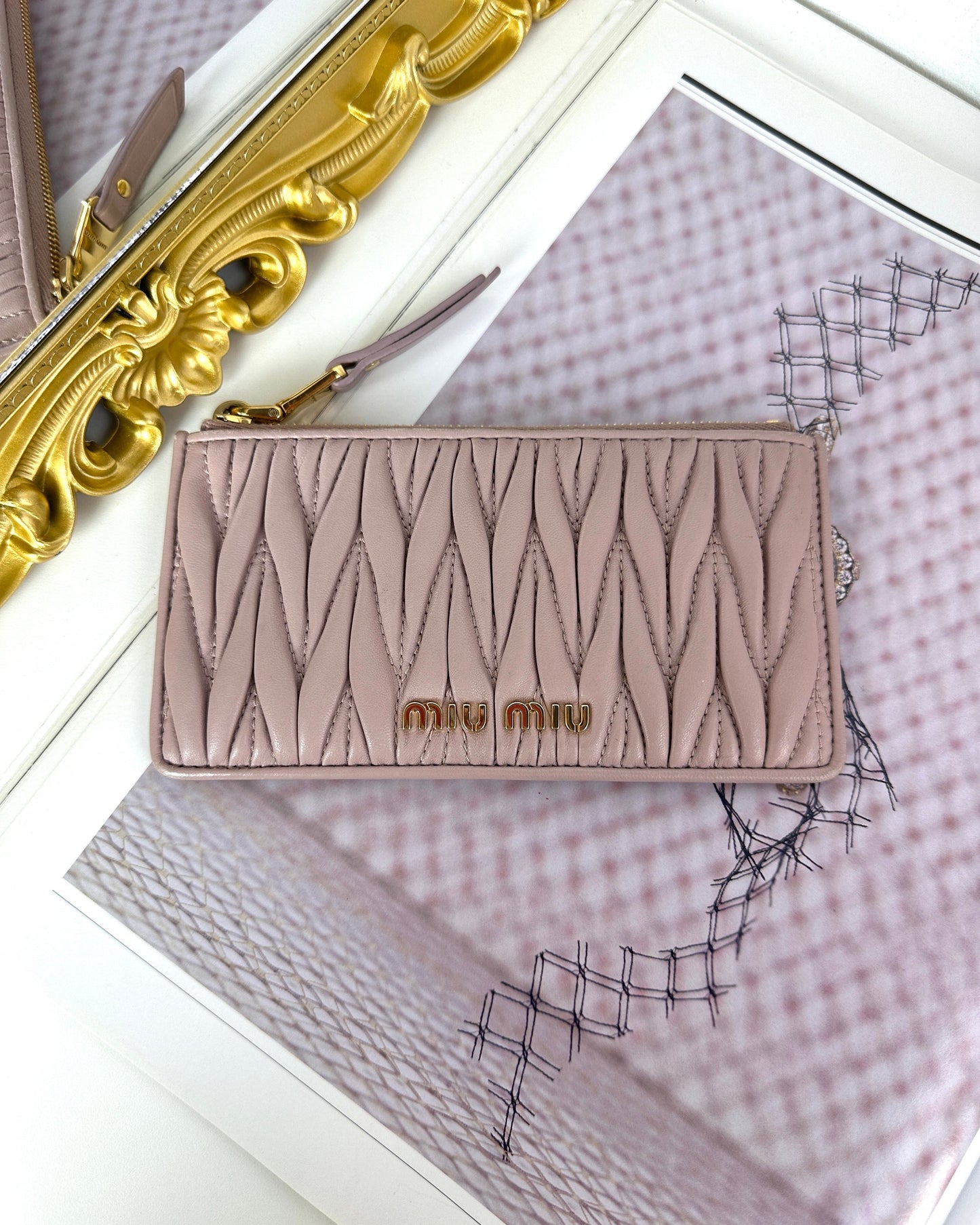 Matelassé Nappa Leather Card Holder