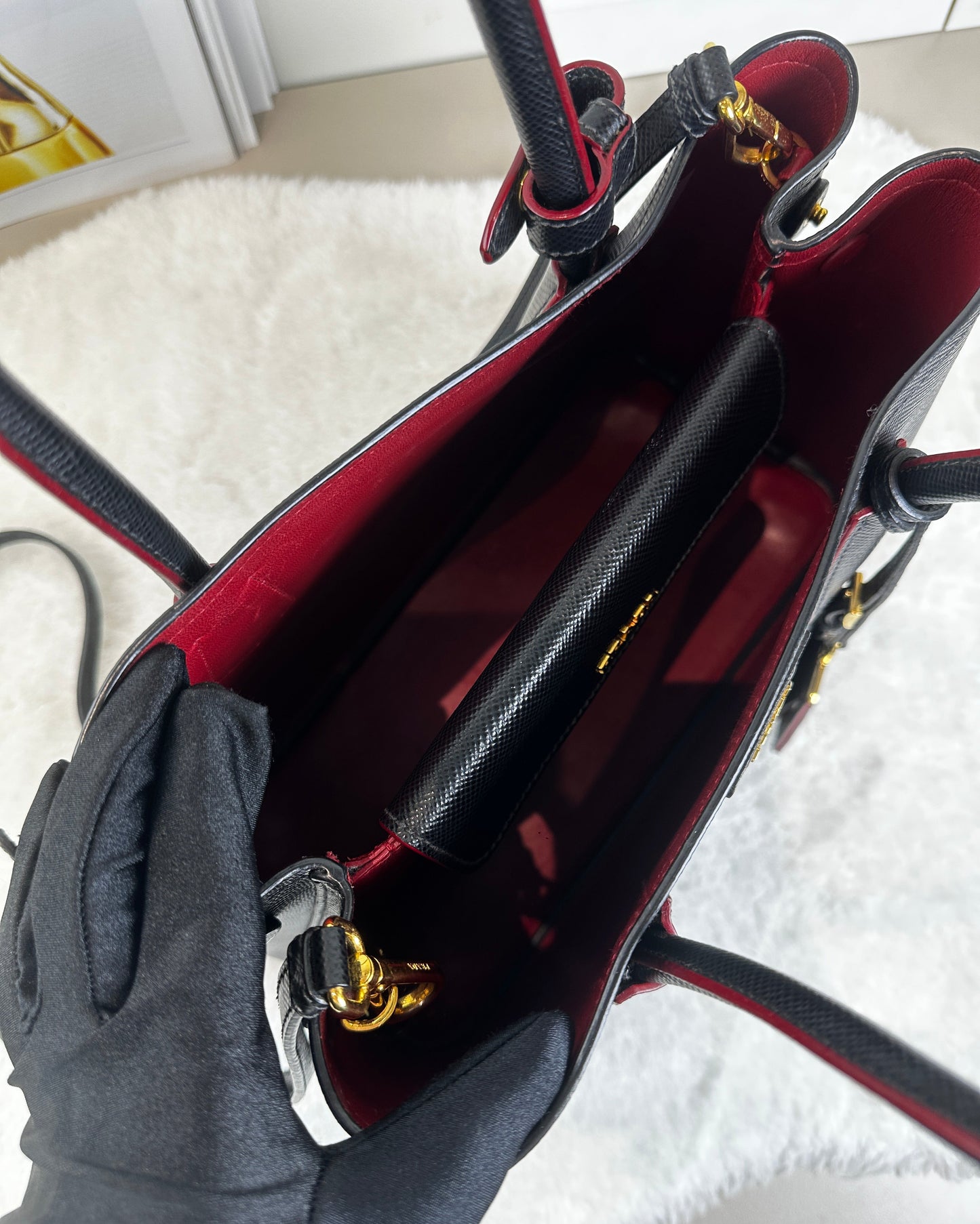 Saffiano Leather Double Bag