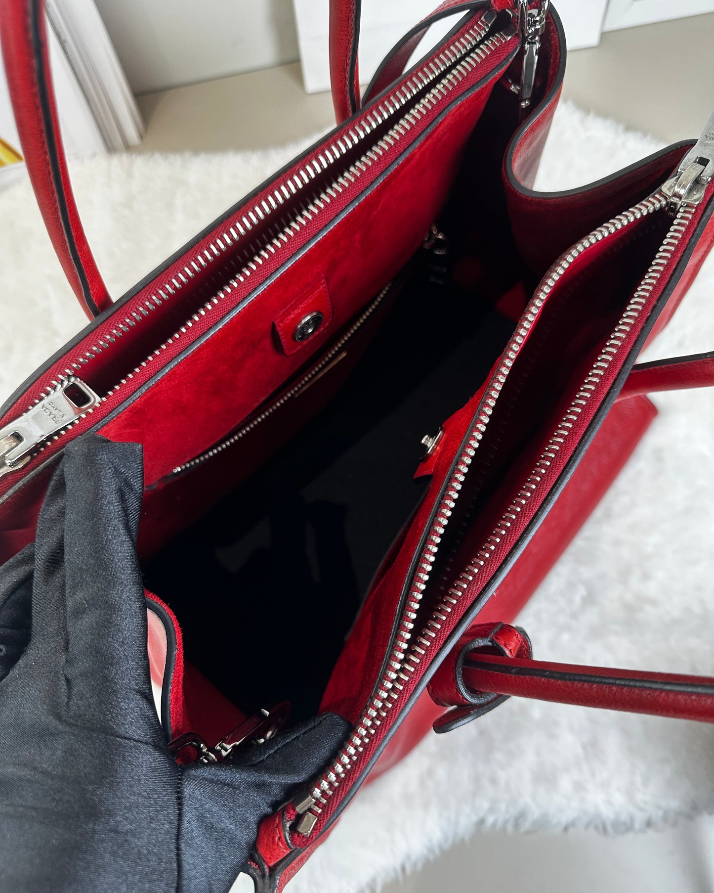 Glace Calf Twin Pocket Satchel