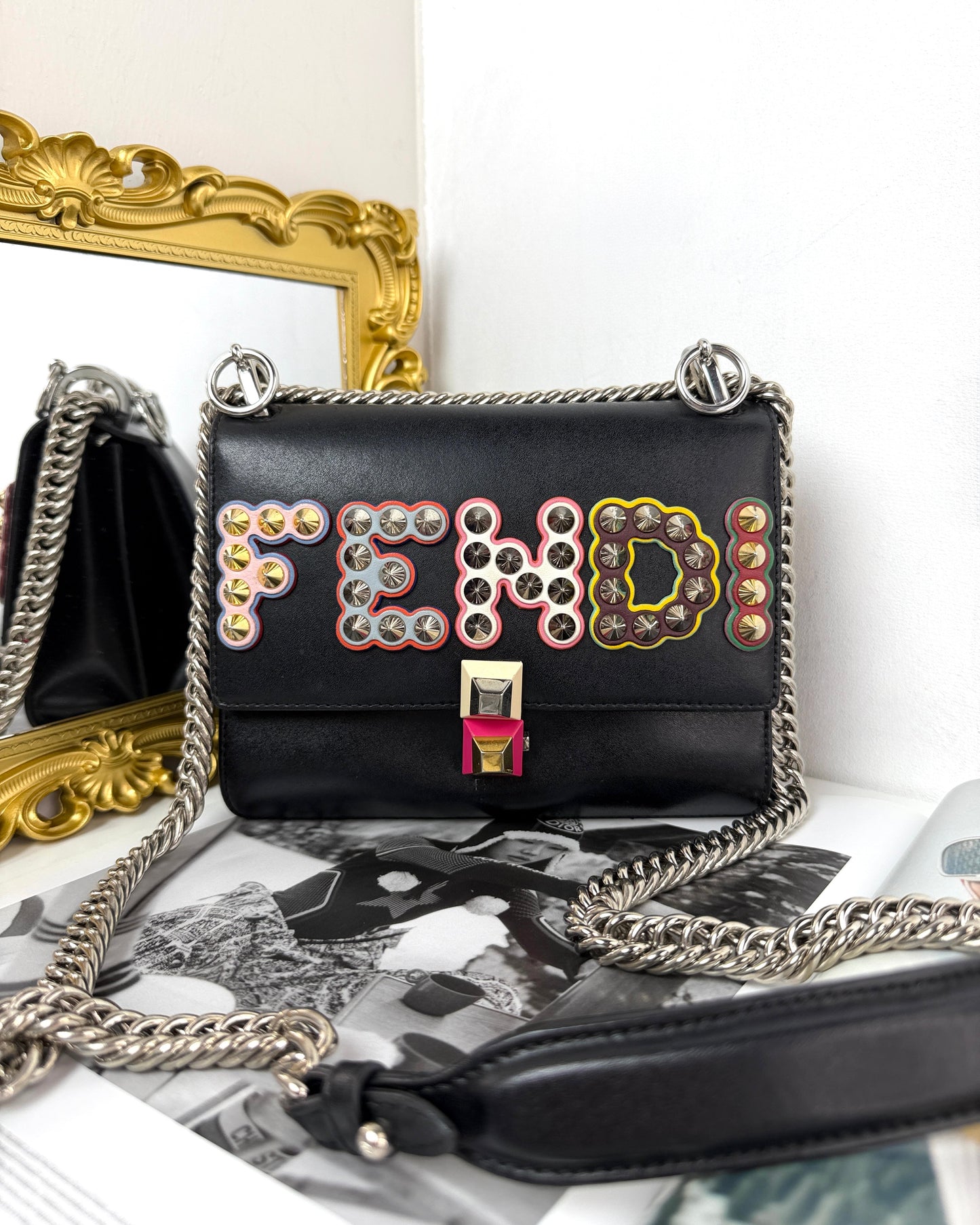 Small Kan I Studded Logo Bag