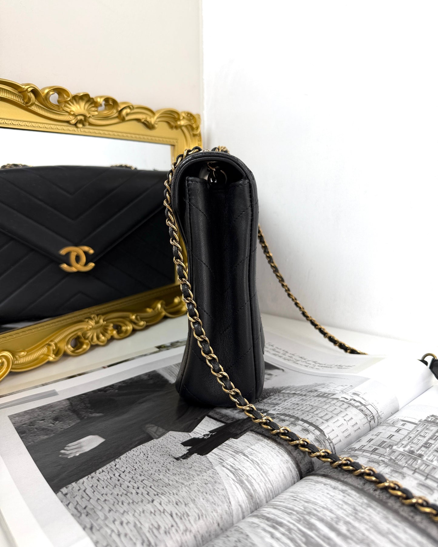 Chevron Envelope Flap Bag