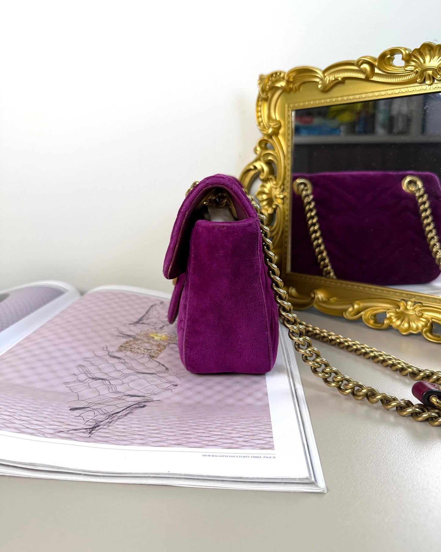 Small Matelassé Velvet Bag