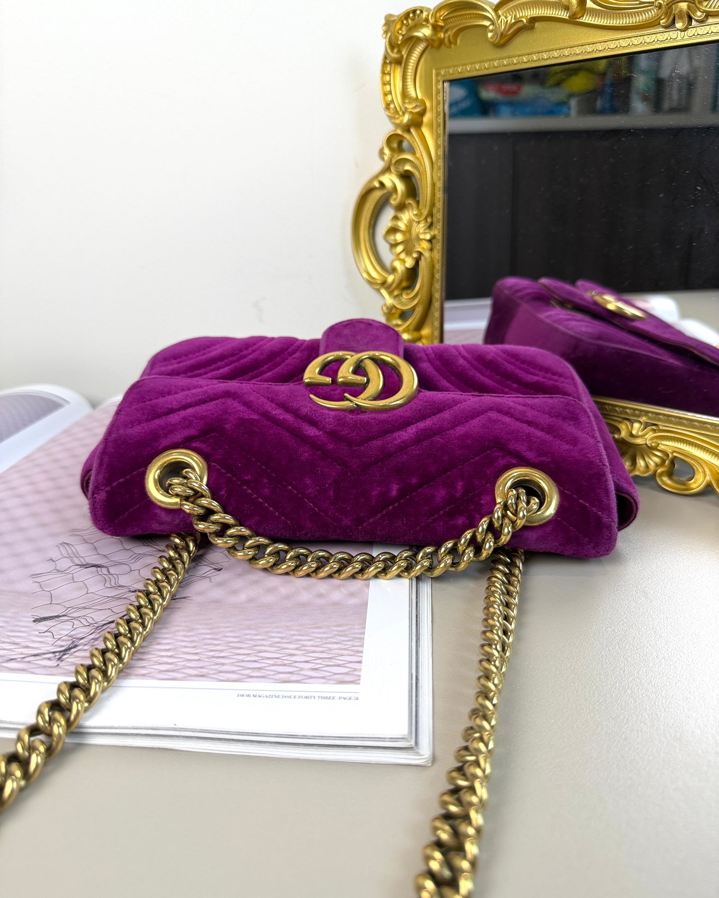 Small Matelassé Velvet Bag