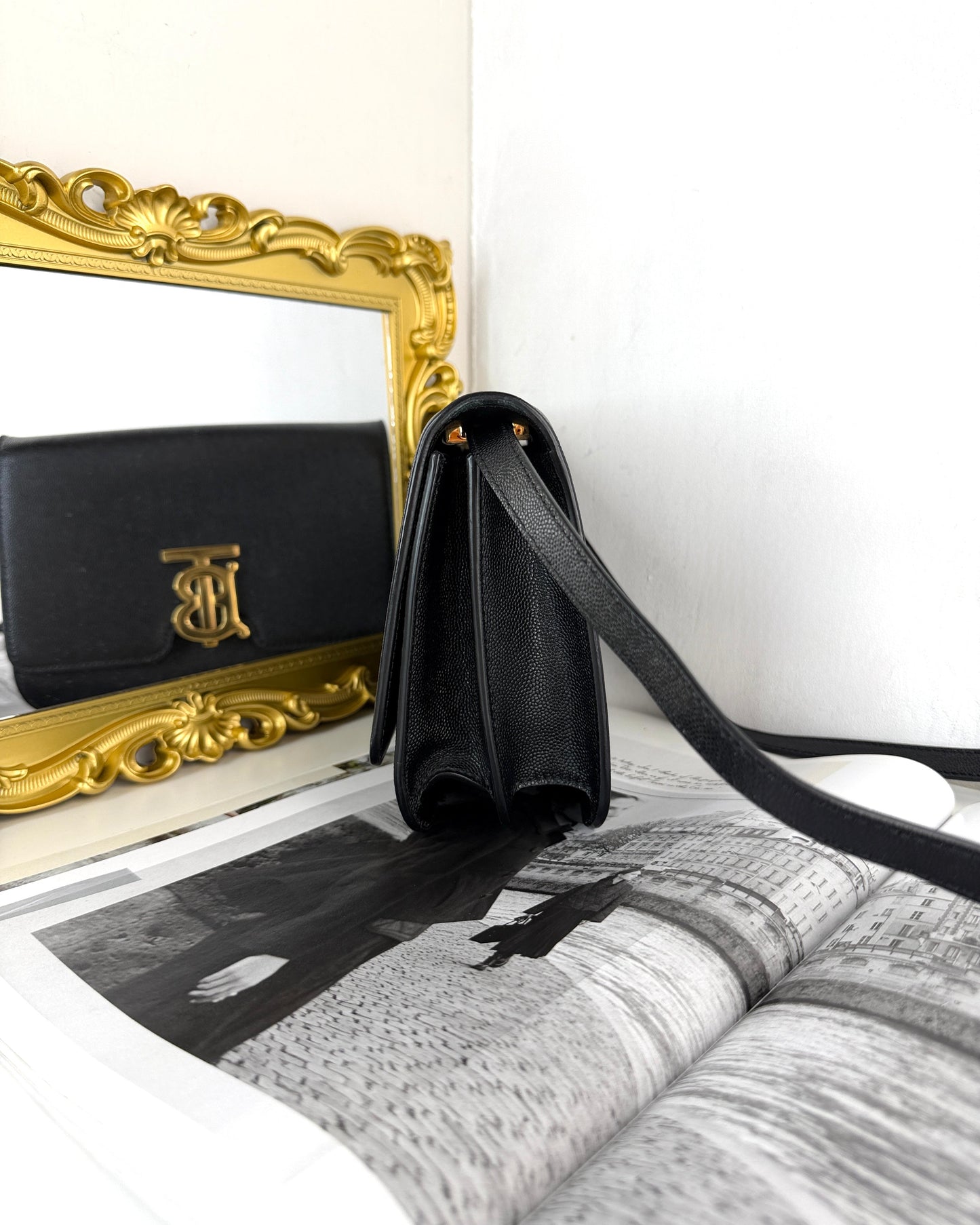 Small Grained Leather TB Bag