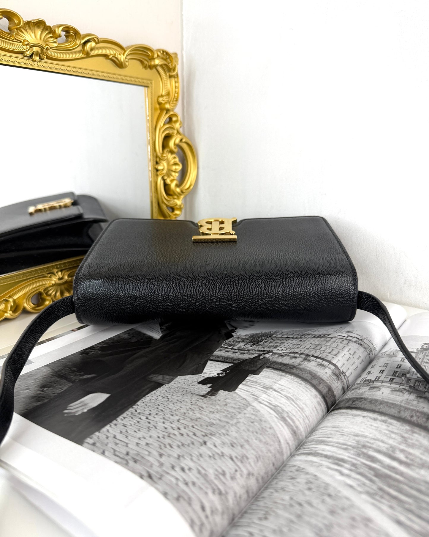 Small Grained Leather TB Bag