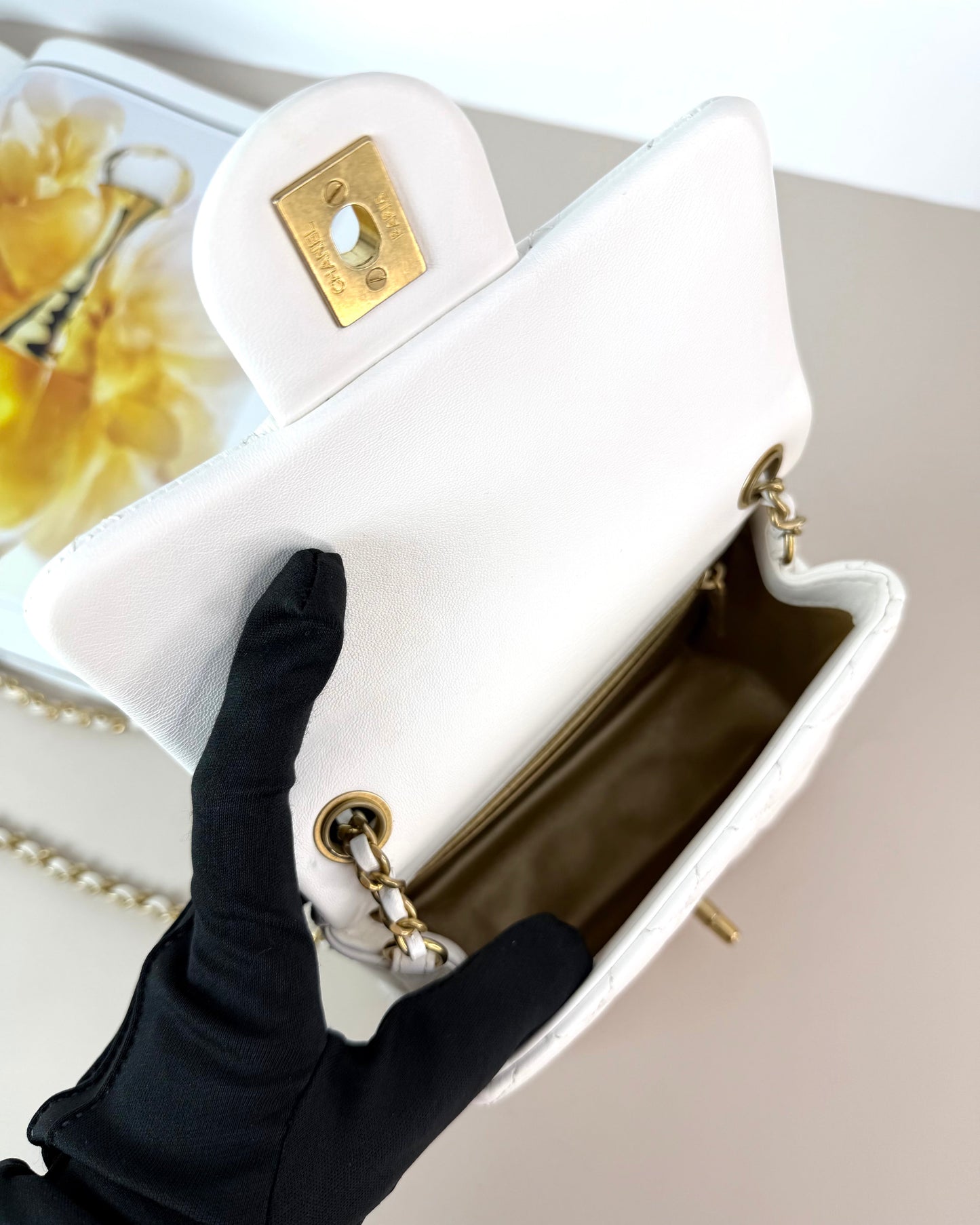 Pearl Crush Mini Square Flap Bag