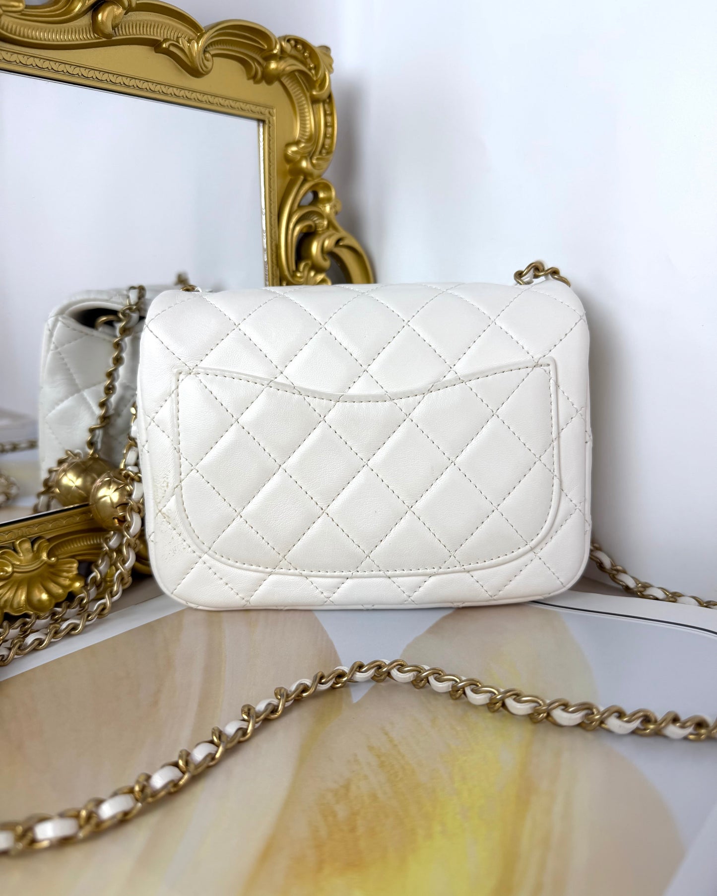 Pearl Crush Mini Square Flap Bag