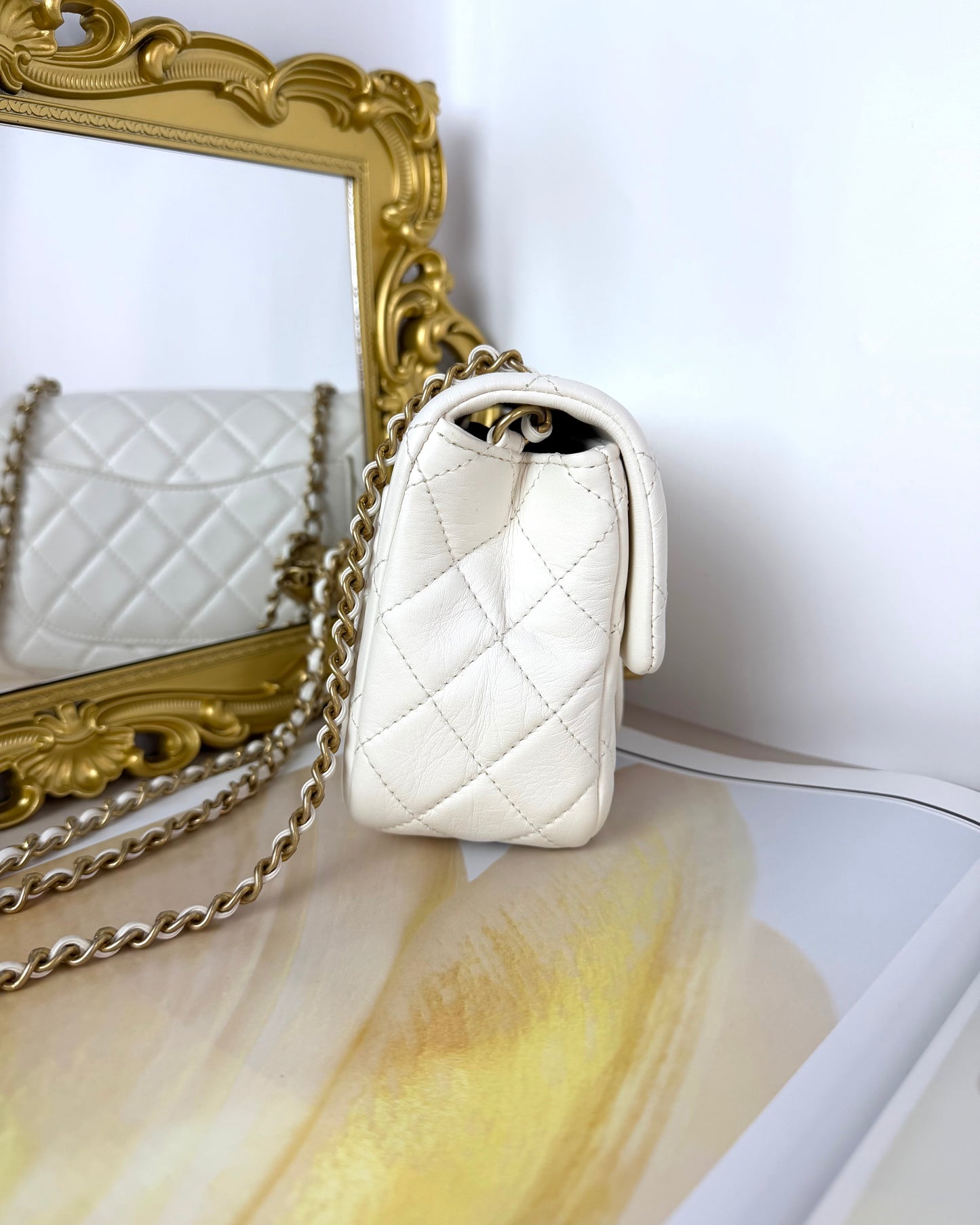 Pearl Crush Mini Square Flap Bag
