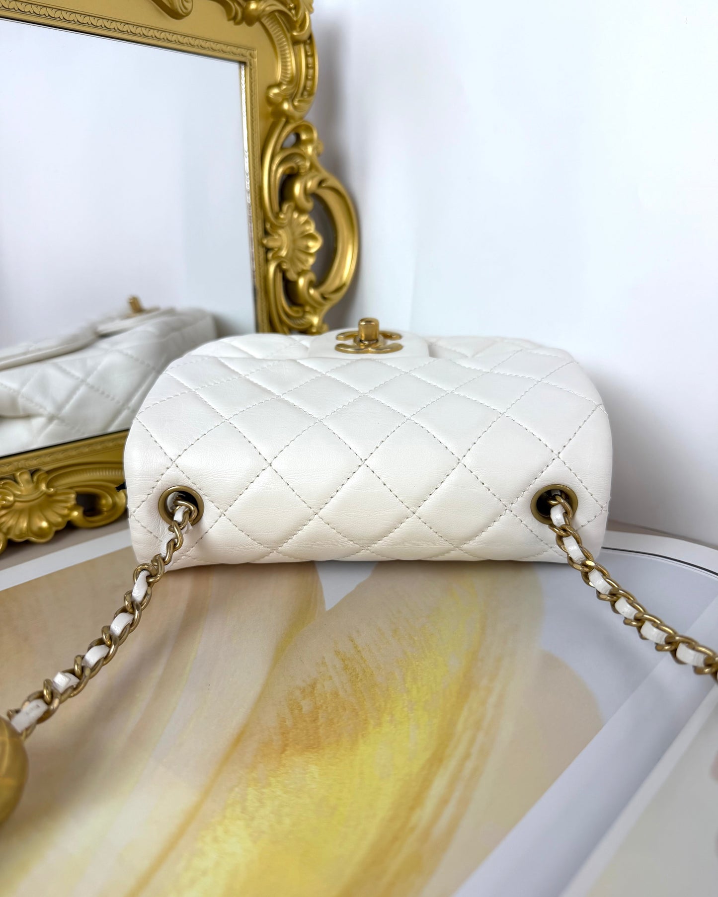 Pearl Crush Mini Square Flap Bag