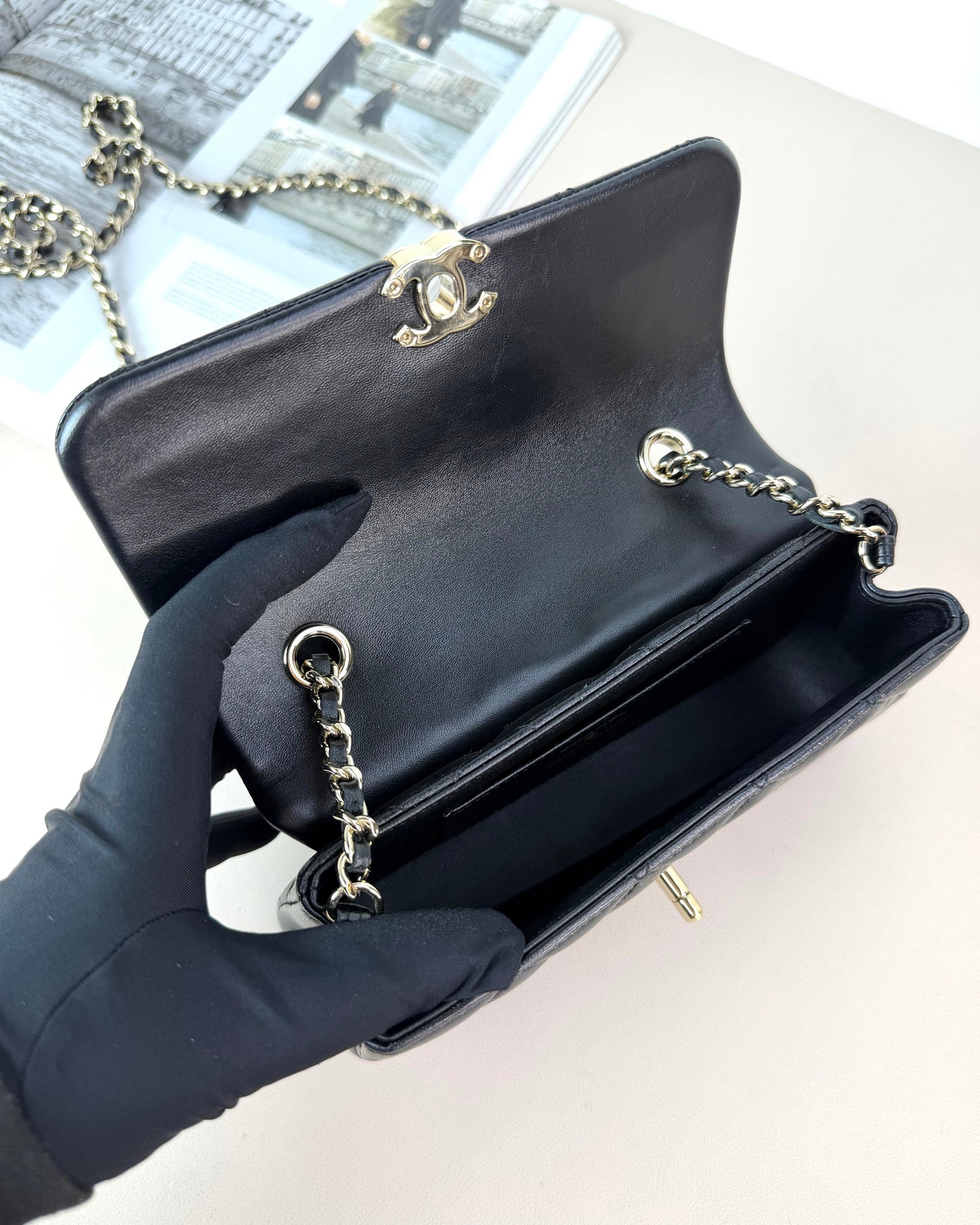 CC Quilted Mini Chain Flap Bag