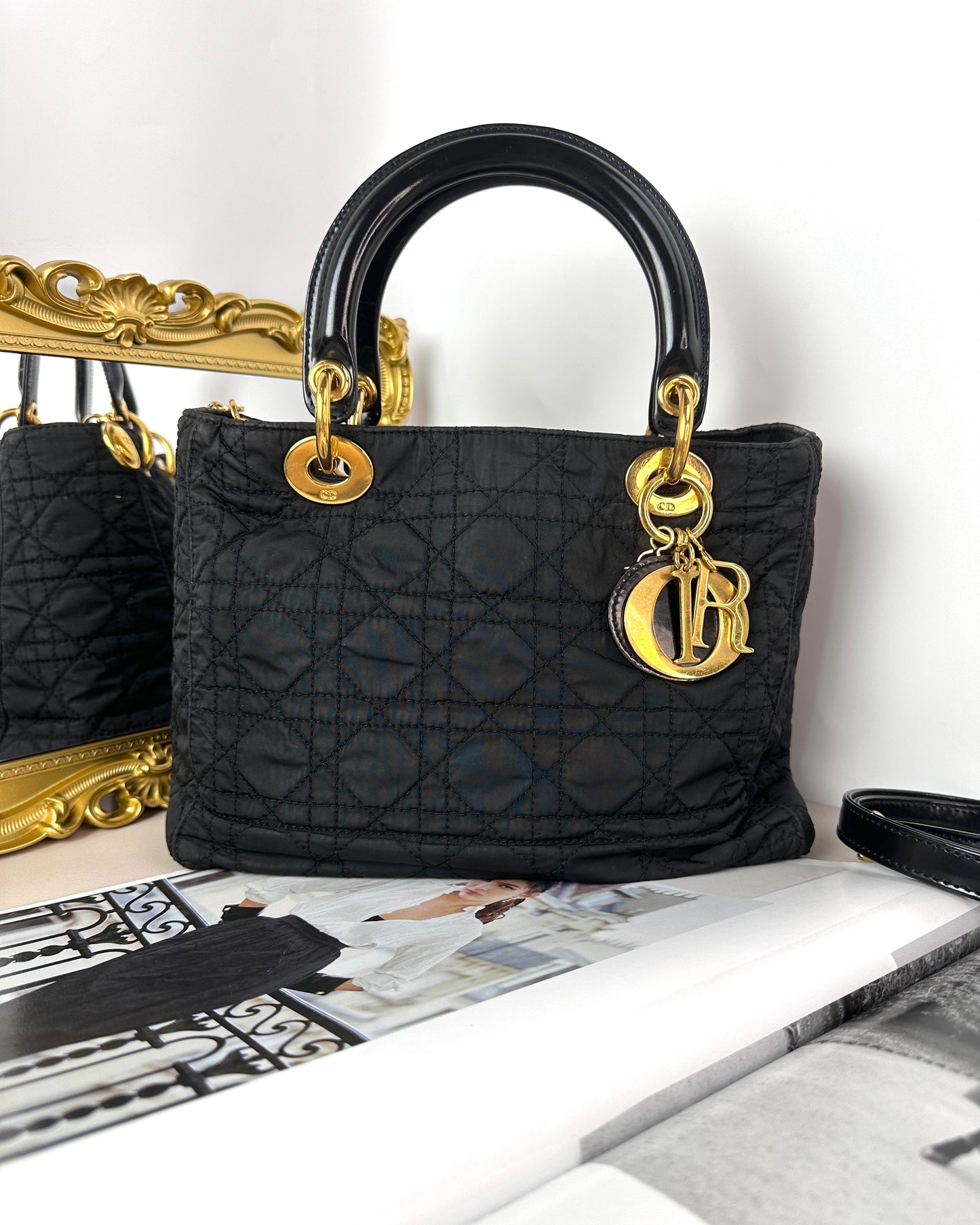Cannage Quilted Nylon Lady Dior