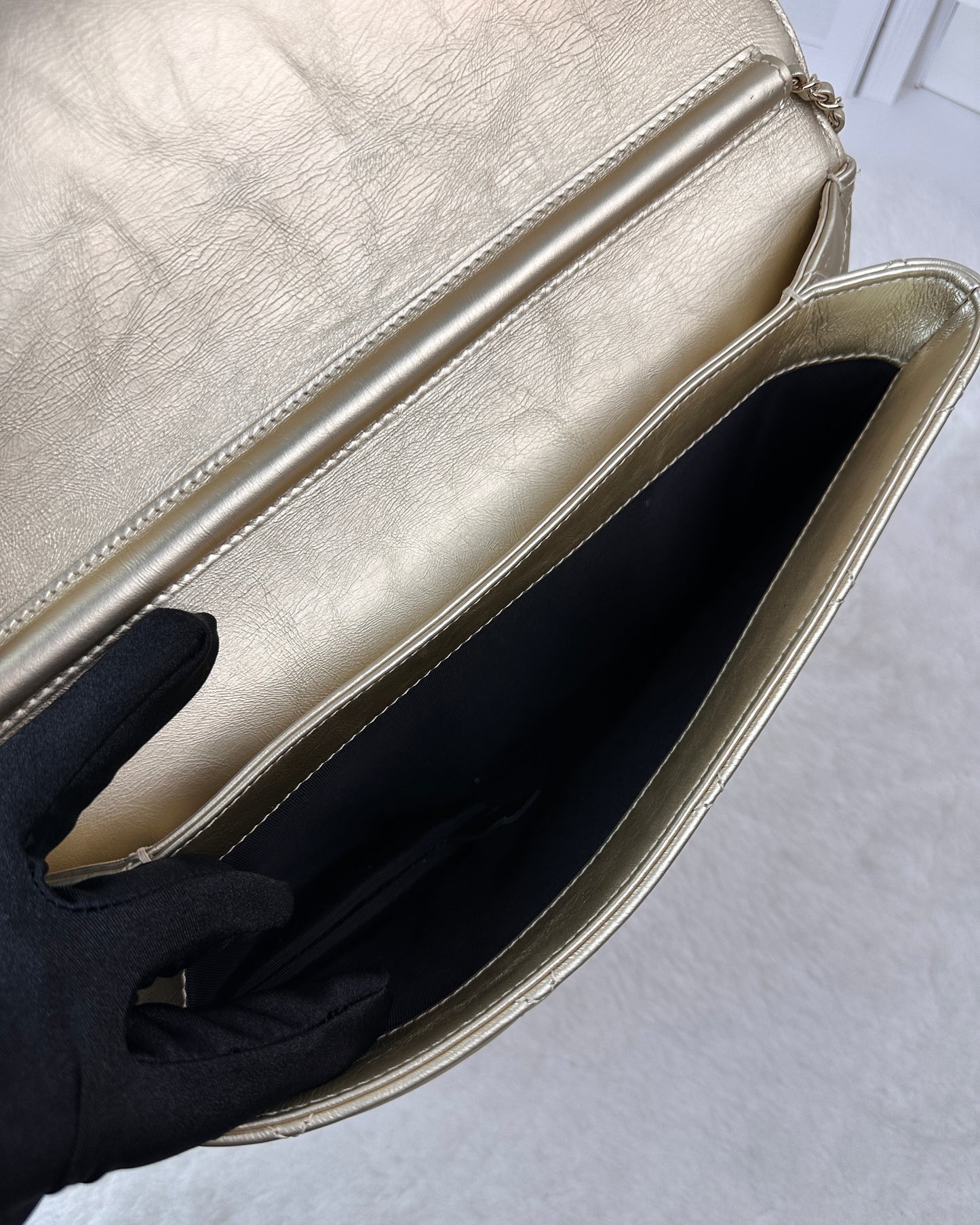 Quilted Retro Label Clutch