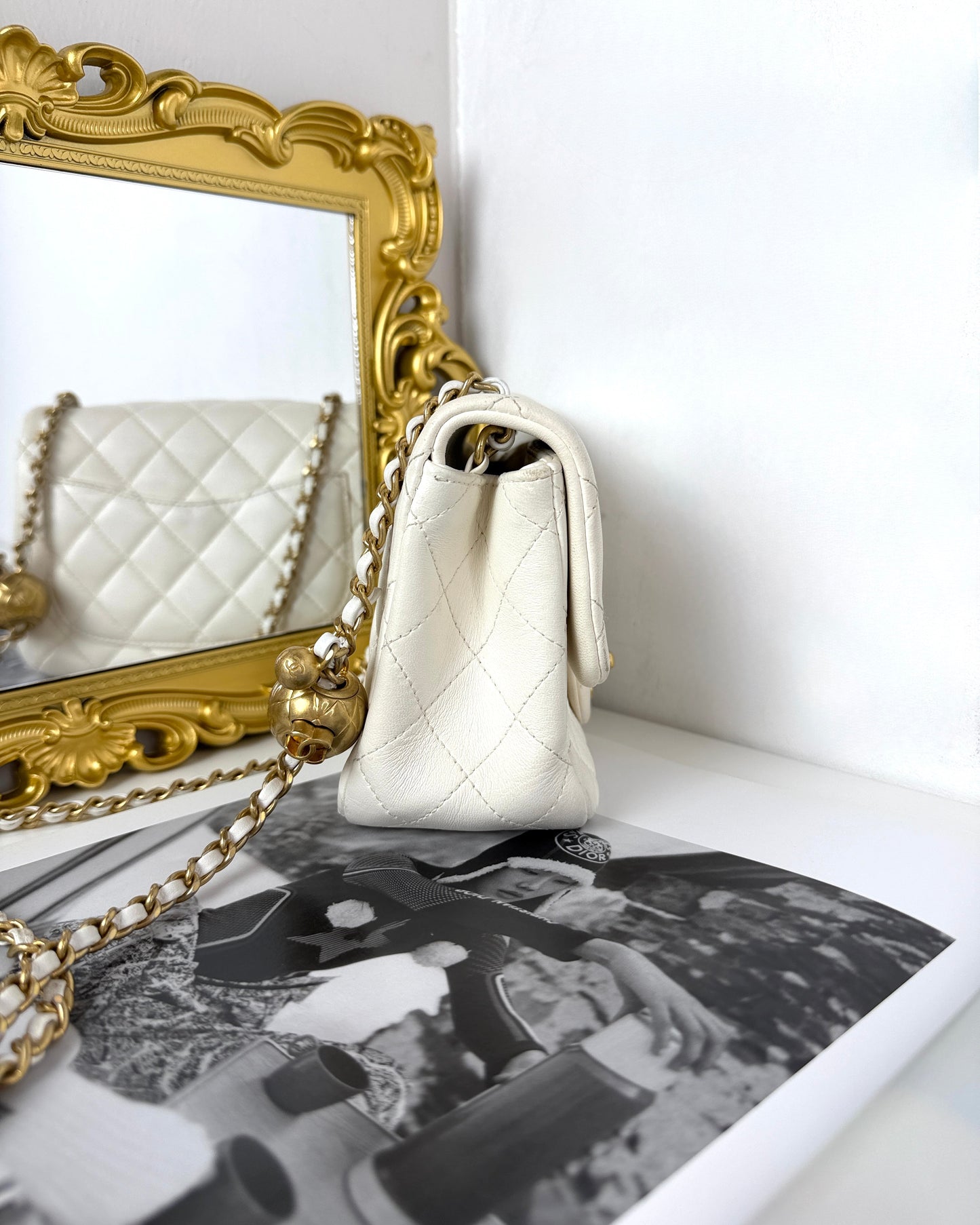 Mini Square Pearl Crush Flap Bag