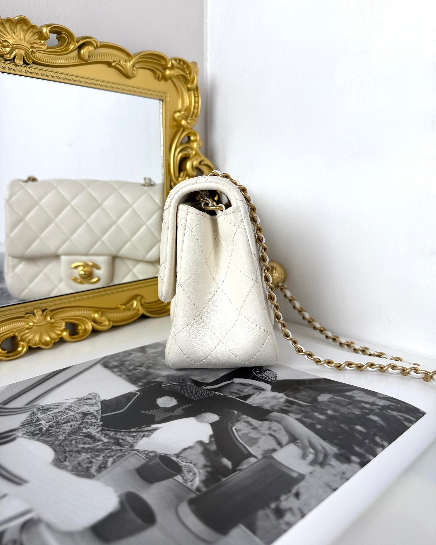 Mini Square Pearl Crush Flap Bag