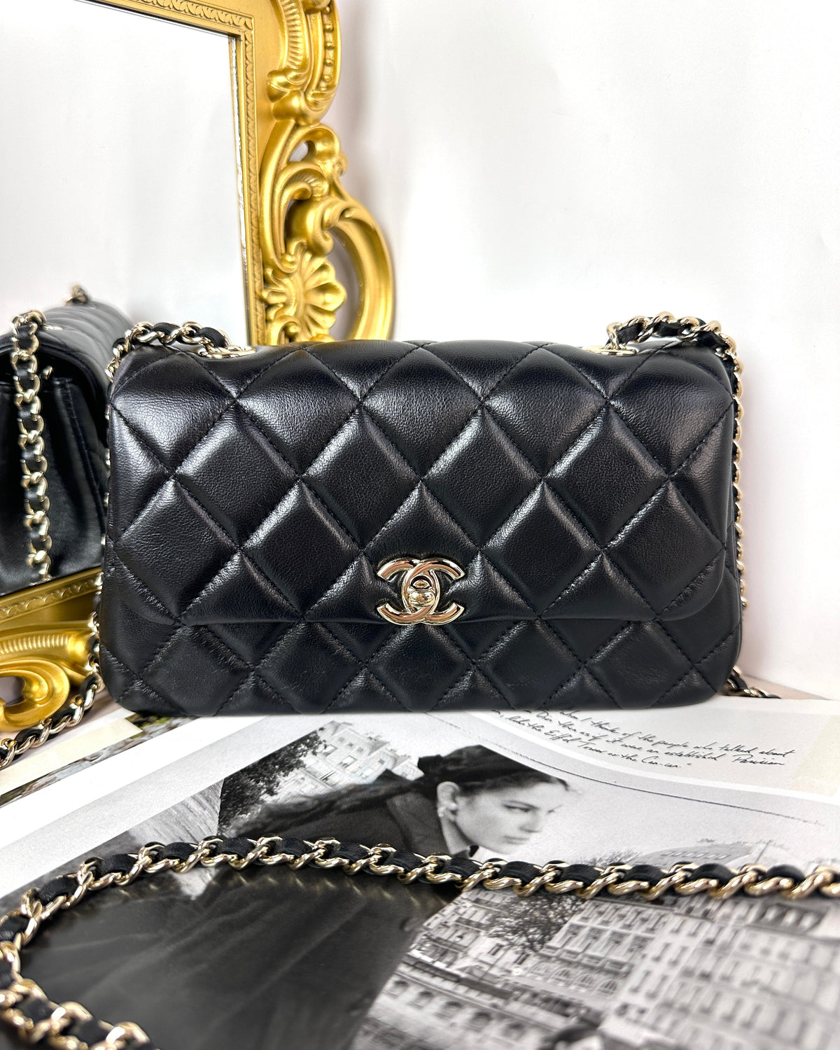 CC Quilted Mini Chain Flap Bag