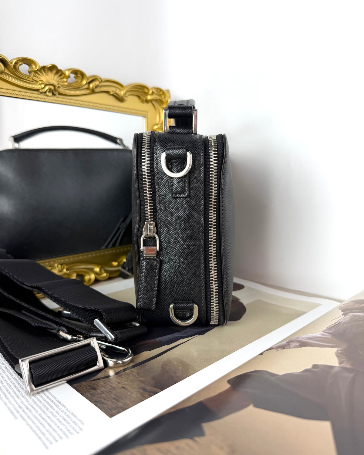 Prada Brique Zaffiano Leather Bag