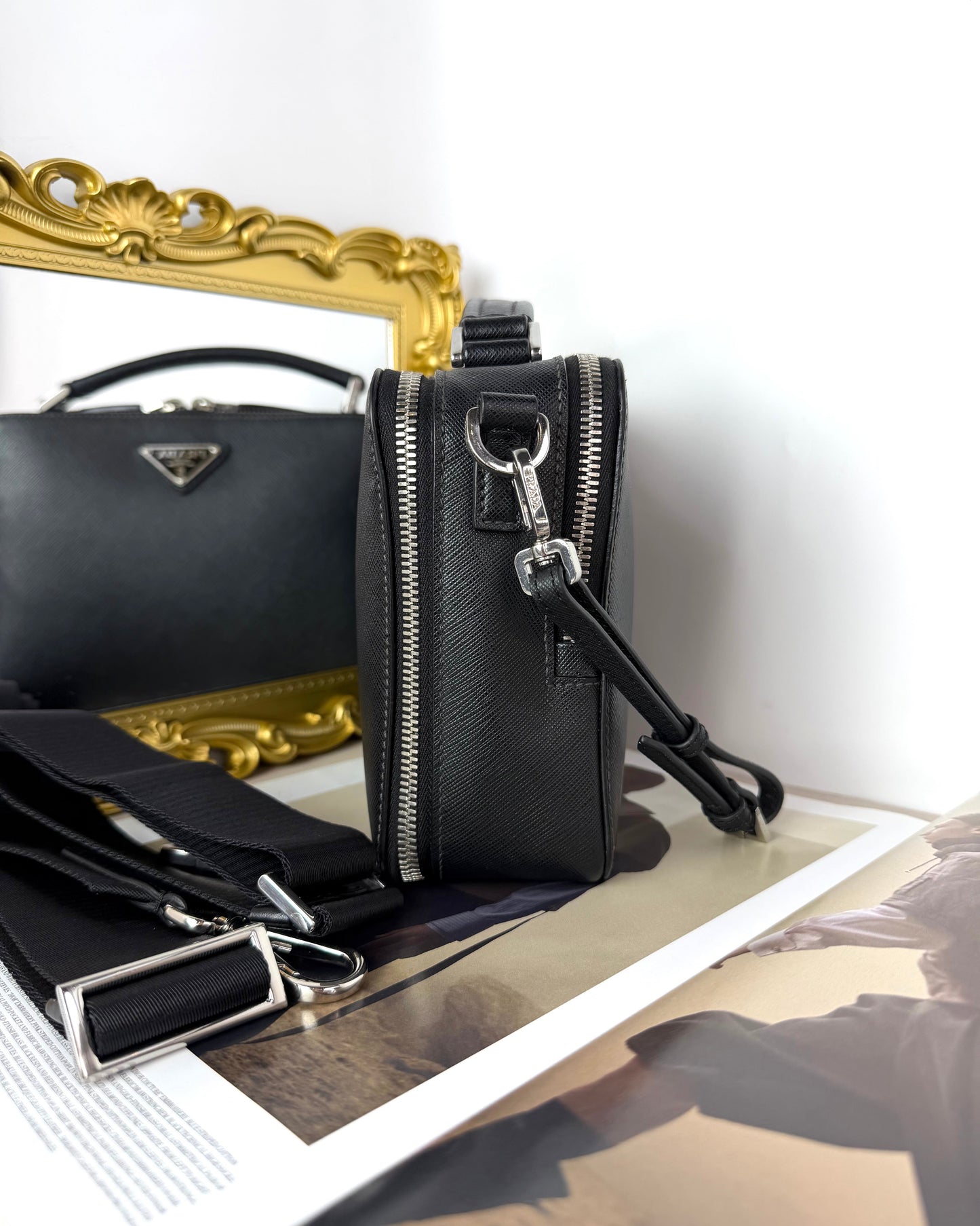 Prada Brique Zaffiano Leather Bag