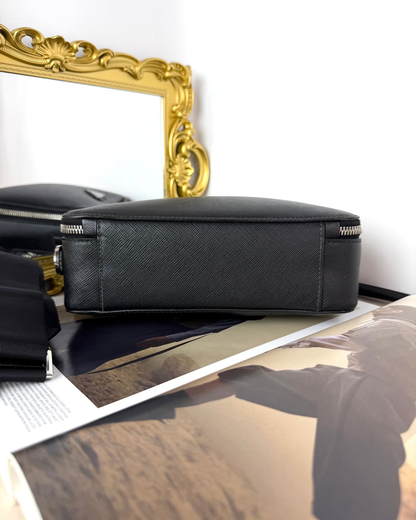 Prada Brique Zaffiano Leather Bag