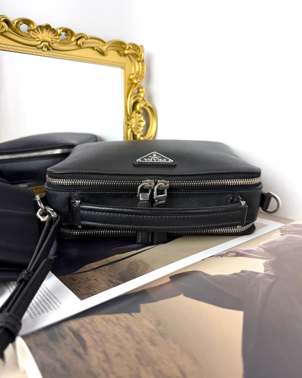 Prada Brique Zaffiano Leather Bag