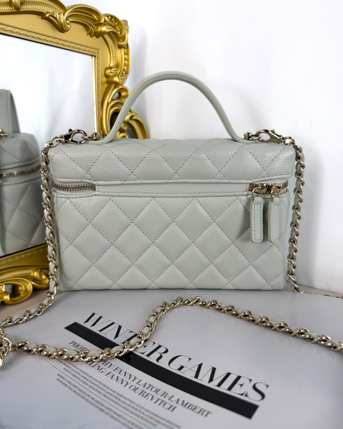 Top Handle Vanity Case with Chain