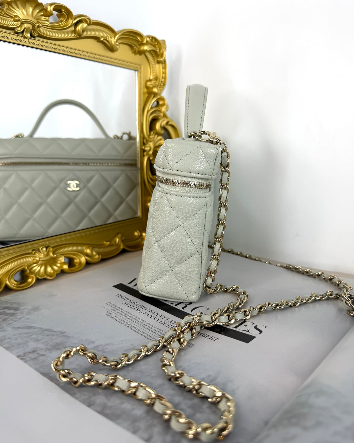 Top Handle Vanity Case with Chain