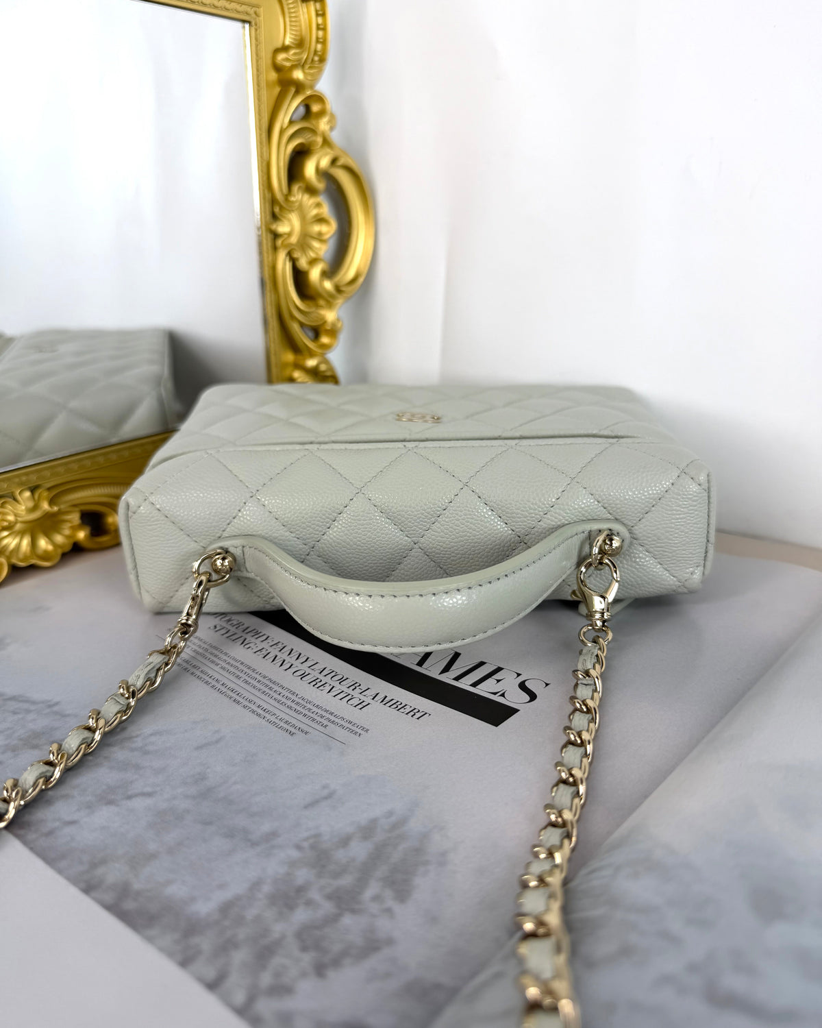Top Handle Vanity Case with Chain