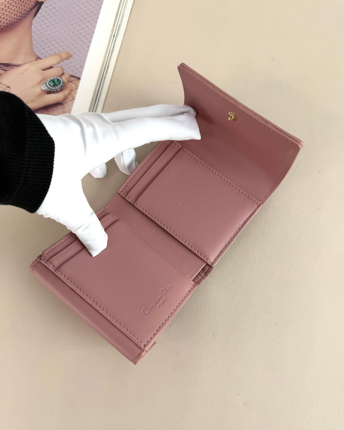 Lady Dior Lotus Wallet