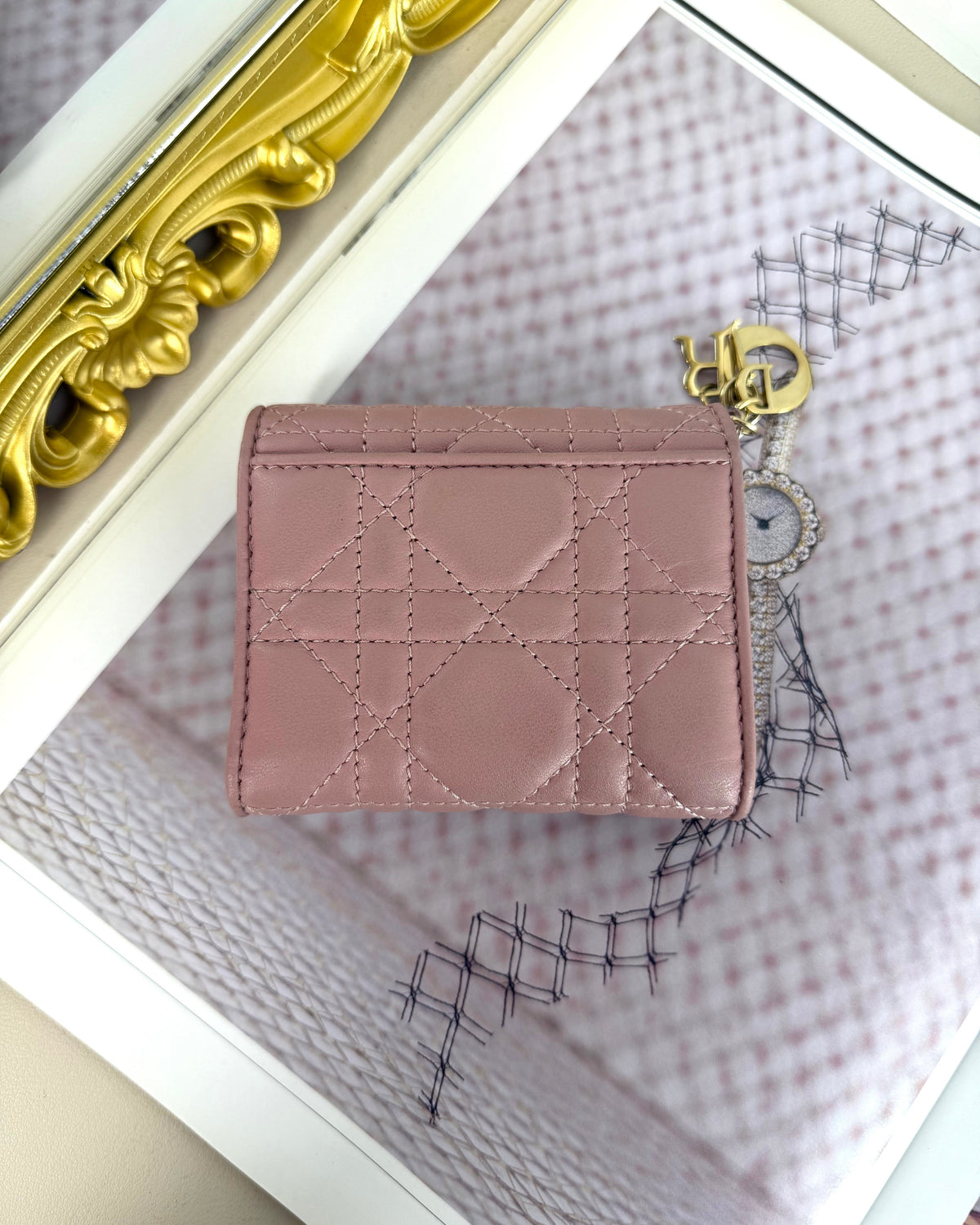 Lady Dior Lotus Wallet