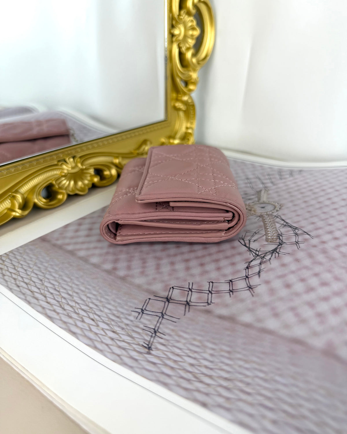 Lady Dior Lotus Wallet
