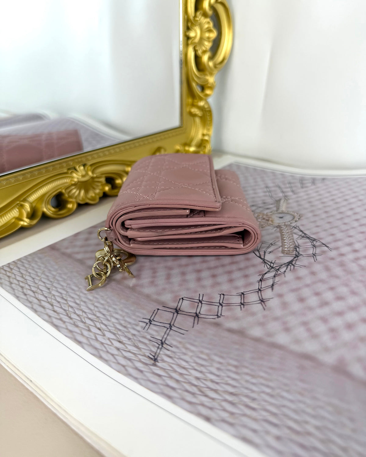Lady Dior Lotus Wallet