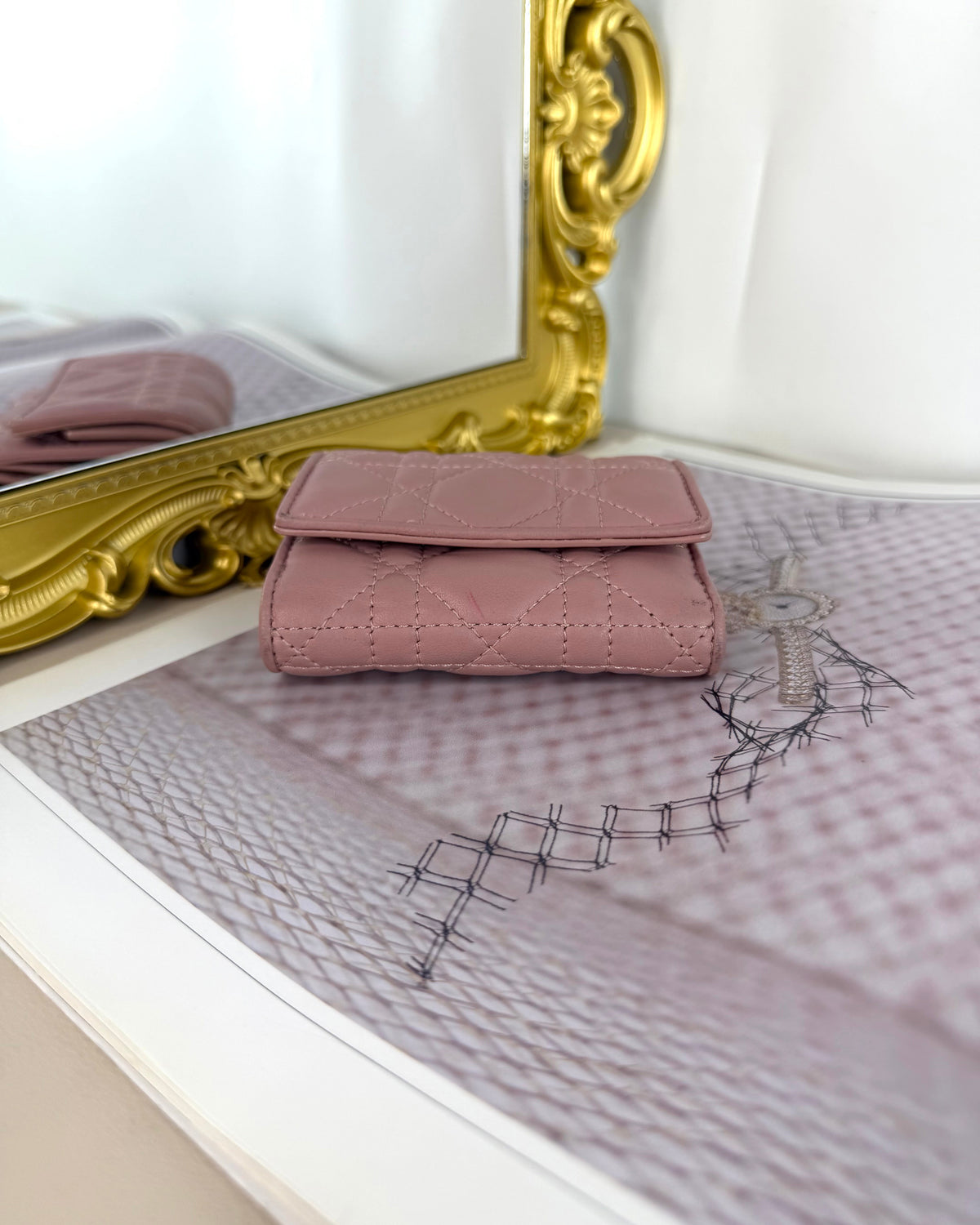 Lady Dior Lotus Wallet