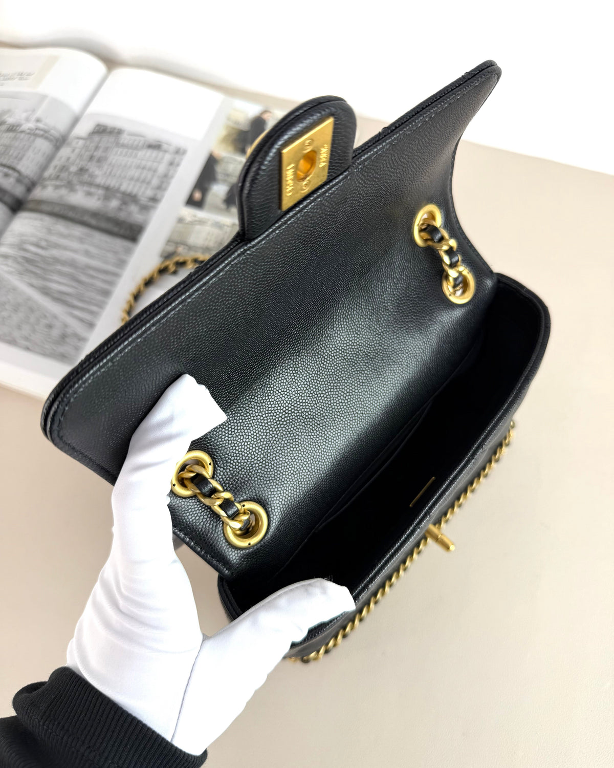Mini Flap Bag with Bottom Chain